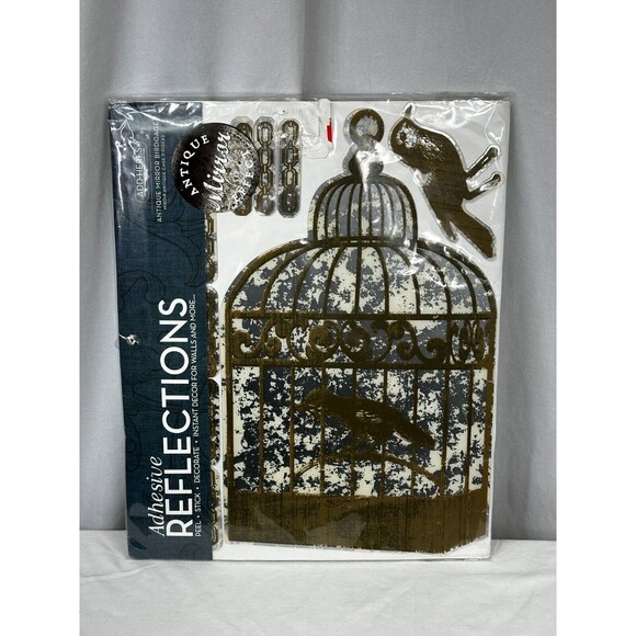 NEW Add-Heres Adhesive Reflections Antique Mirror Wall Decals/Stickers- Birdcage - Picture 2 of 7